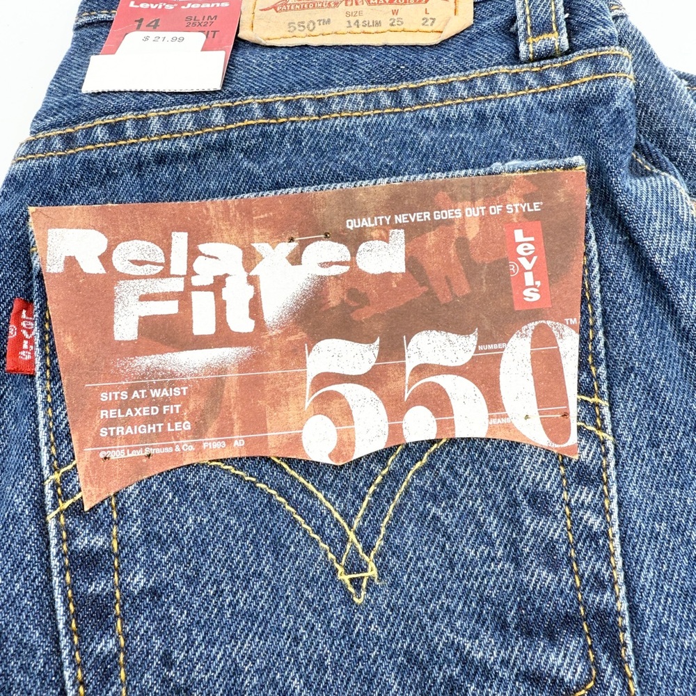 Levi’s 550 Denim Jeans Boys 14 Slim Relaxed Fit - Medium Wash - Straight Leg - Picture 2 of 8